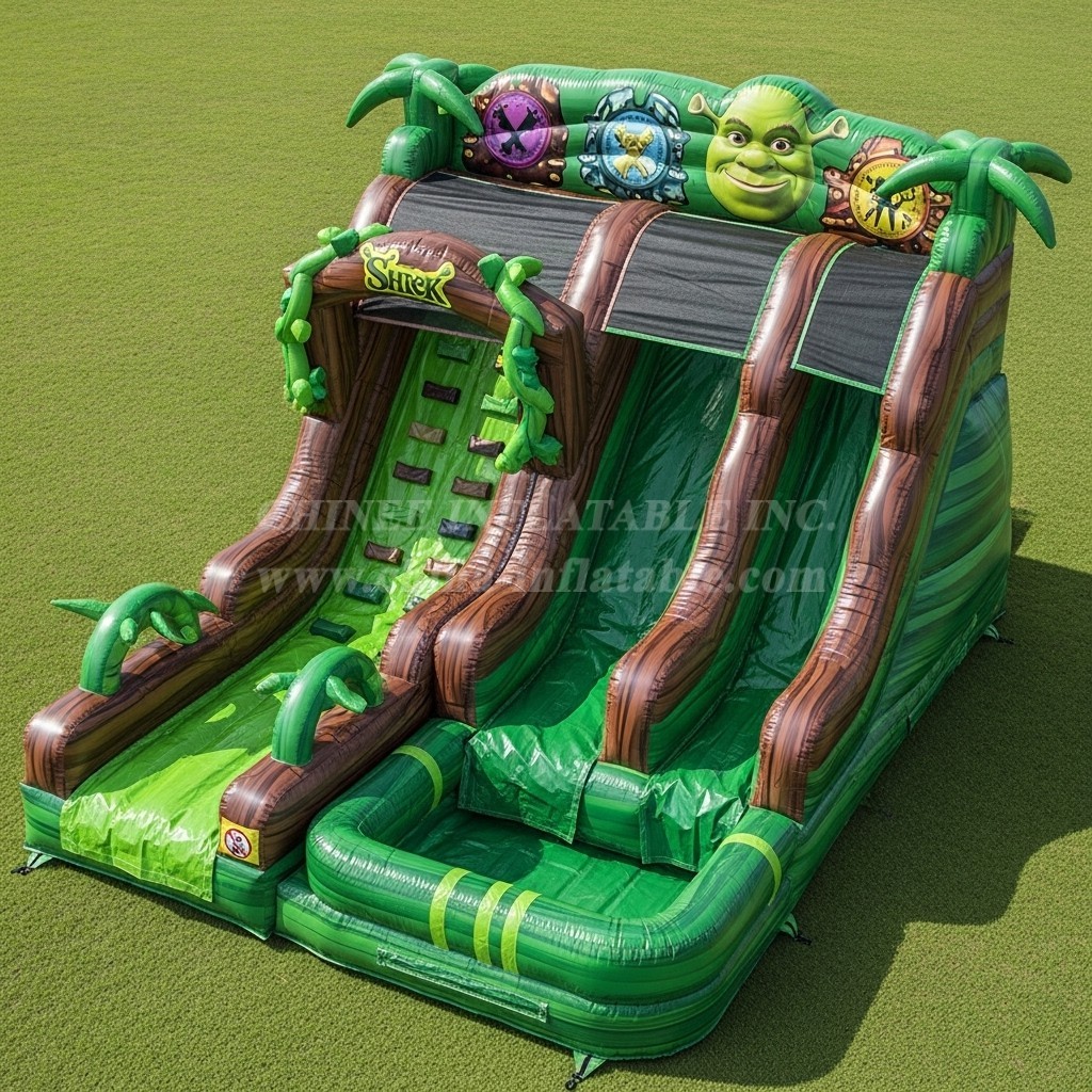 T8-7461 Shrek Theme Inflatable Water Slide
