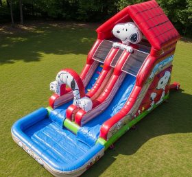 T8-7466 Snoopy Theme Inflatable Water Slide