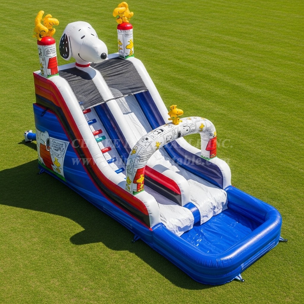 T8-7467 Snoopy Theme Inflatable Water Slide