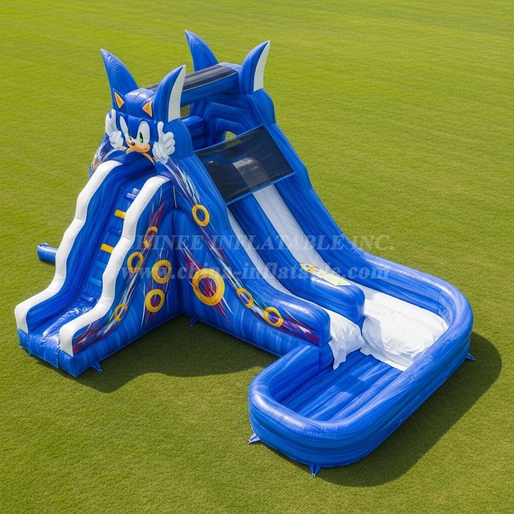 T8-7471 Sonic Theme Inflatable Water Slide
