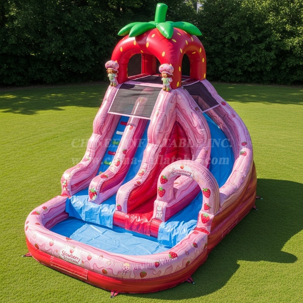 T8-7497 Strawberry Shortcake Theme Inflatable Water Slide