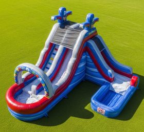 T8-7498 Superhero Theme Inflatable Water Slide