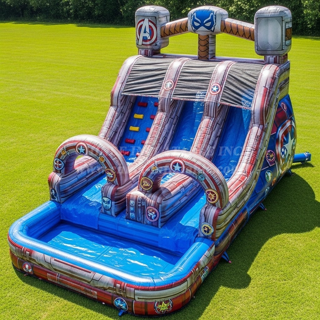 T8-7523 The Avengers Theme Inflatable Water Slide