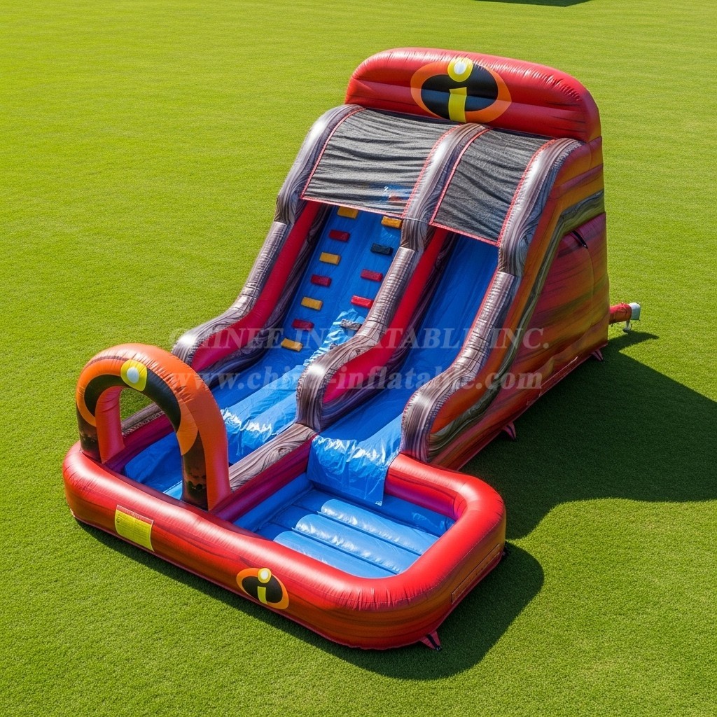 T8-7535 The Incredibles Theme Inflatable Water Slide