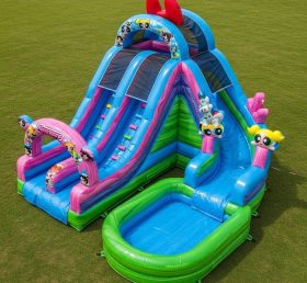 T8-7544 The Powerpuff Girls Theme Inflatable Water Slide