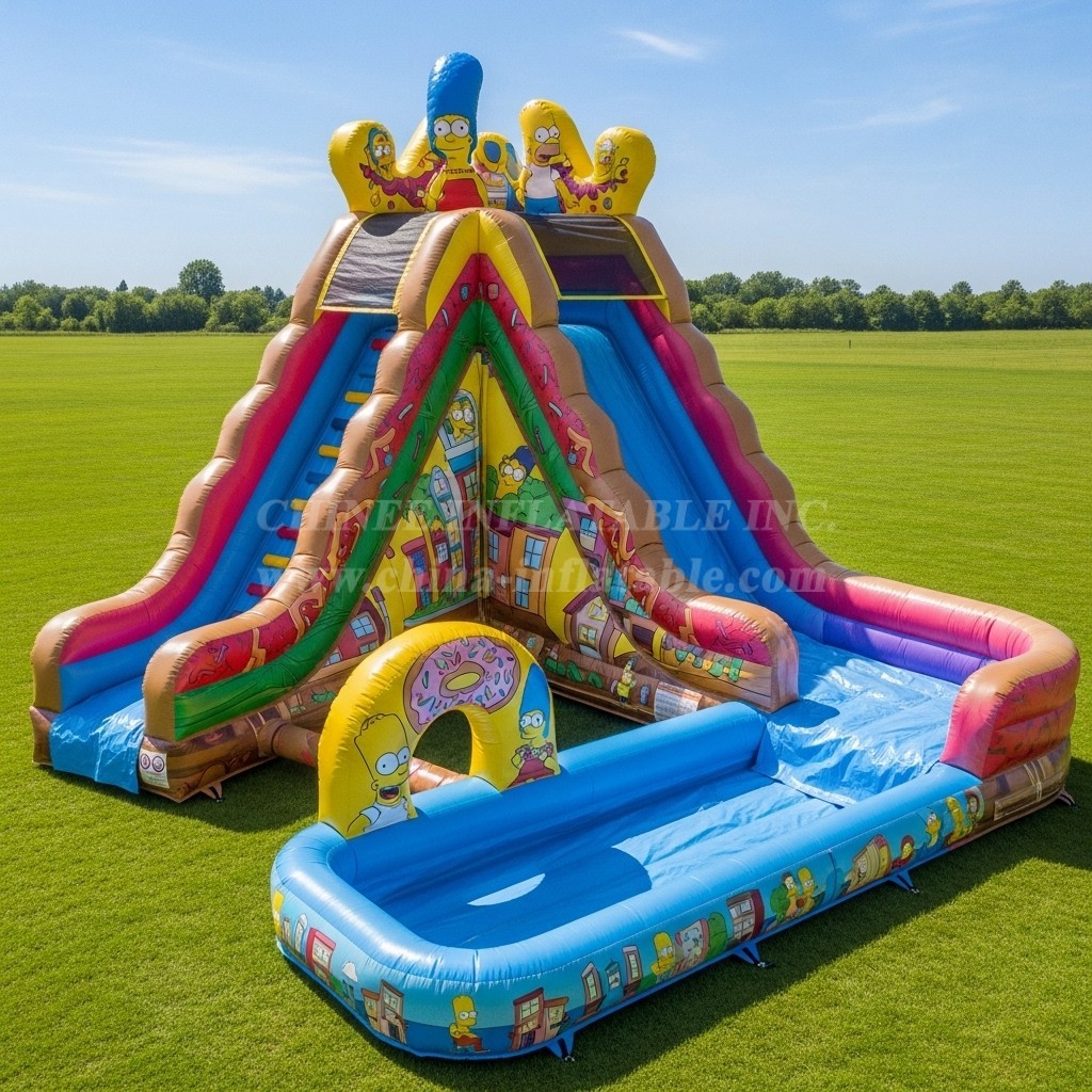 T8-7551 The Simpsons Theme Inflatable Water Slide