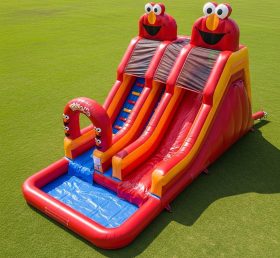 T8-7563 Tickle Me Elmo Theme Inflatable Water Slide