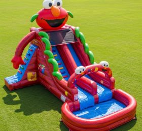 T8-7568 Tickle Me Elmo Theme Inflatable Water Slide