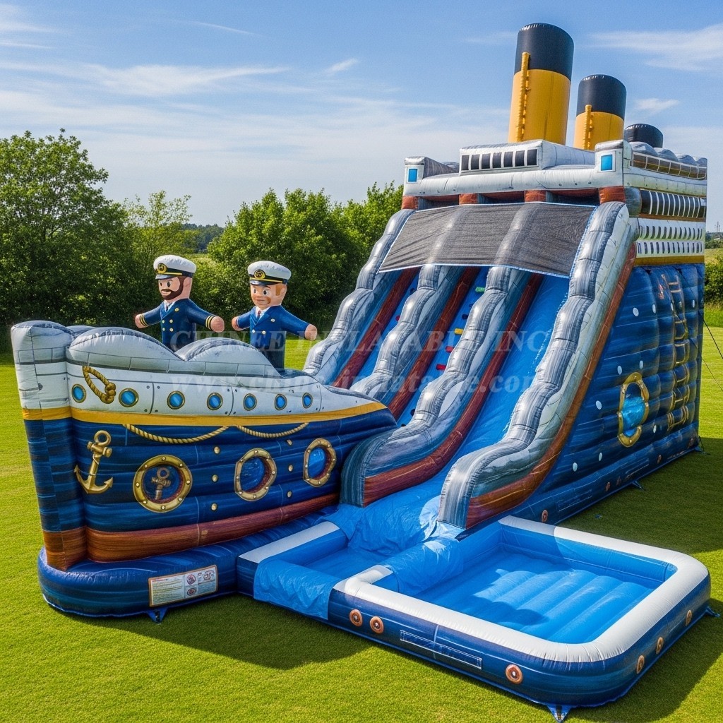 T8-7581 Titanic Theme Inflatable Water Slide