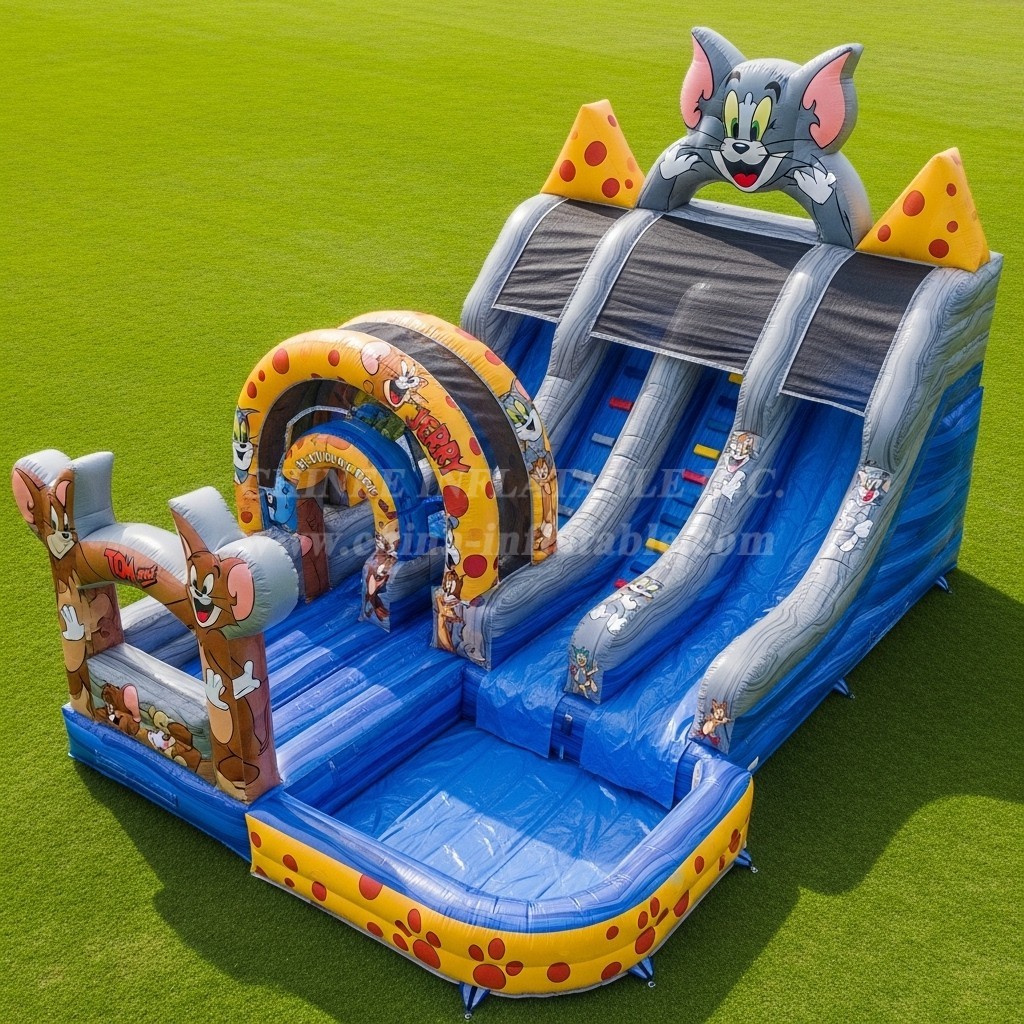 T8-7586 Tom and Jerry Theme Inflatable Water Slide