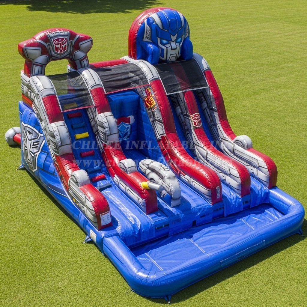 T8-7596 Transformers Theme Inflatable Water Slide