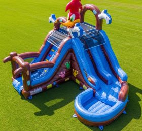 T8-7612 Woody Woodpecker Theme Inflatable Water Slide