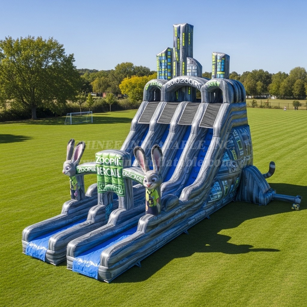 T8-7615 Zootopia Theme Inflatable Water Slide