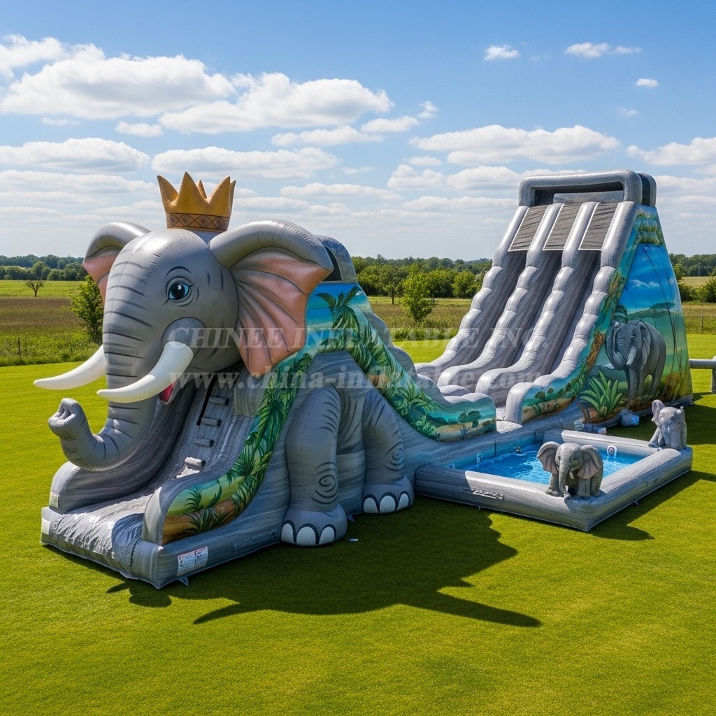 T8-7666 Elephant Theme Giant Slide
