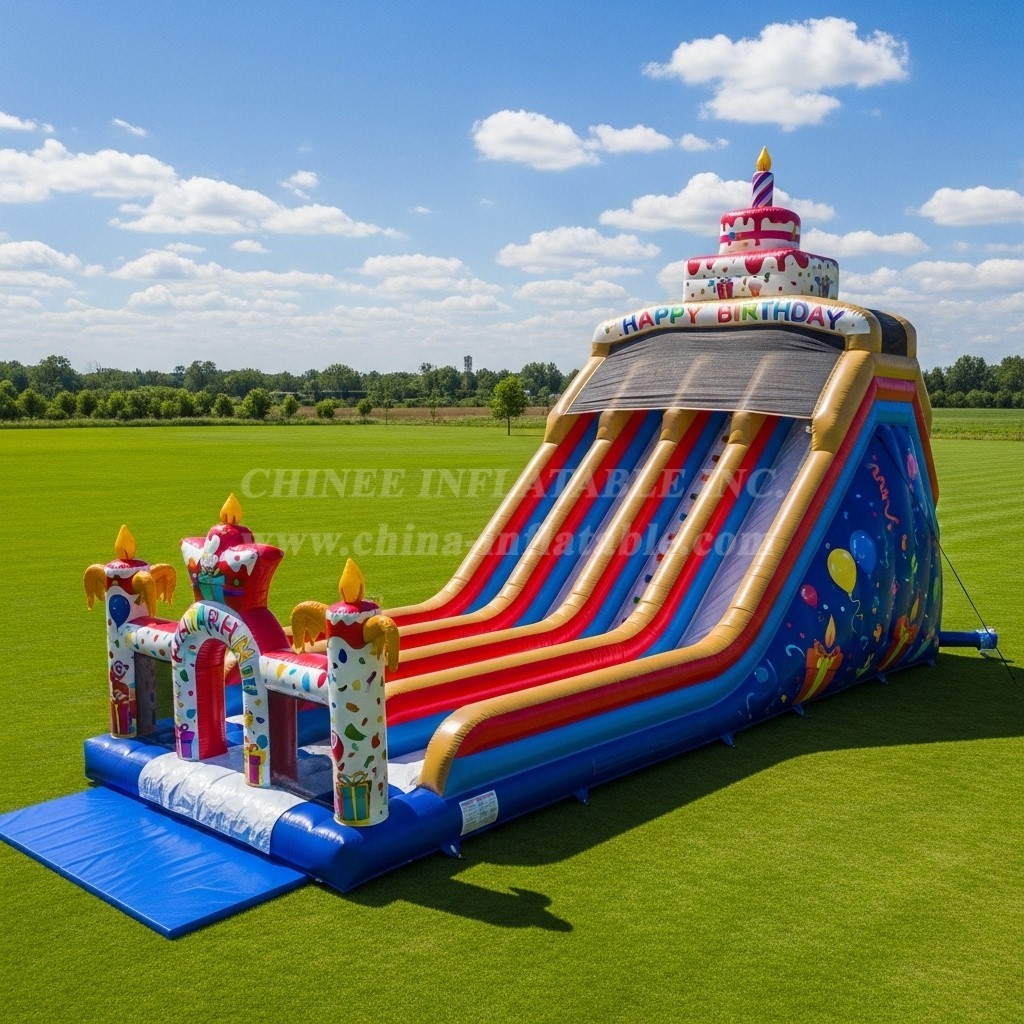 T8-7740 Birthdays Theme Inflatable Slide