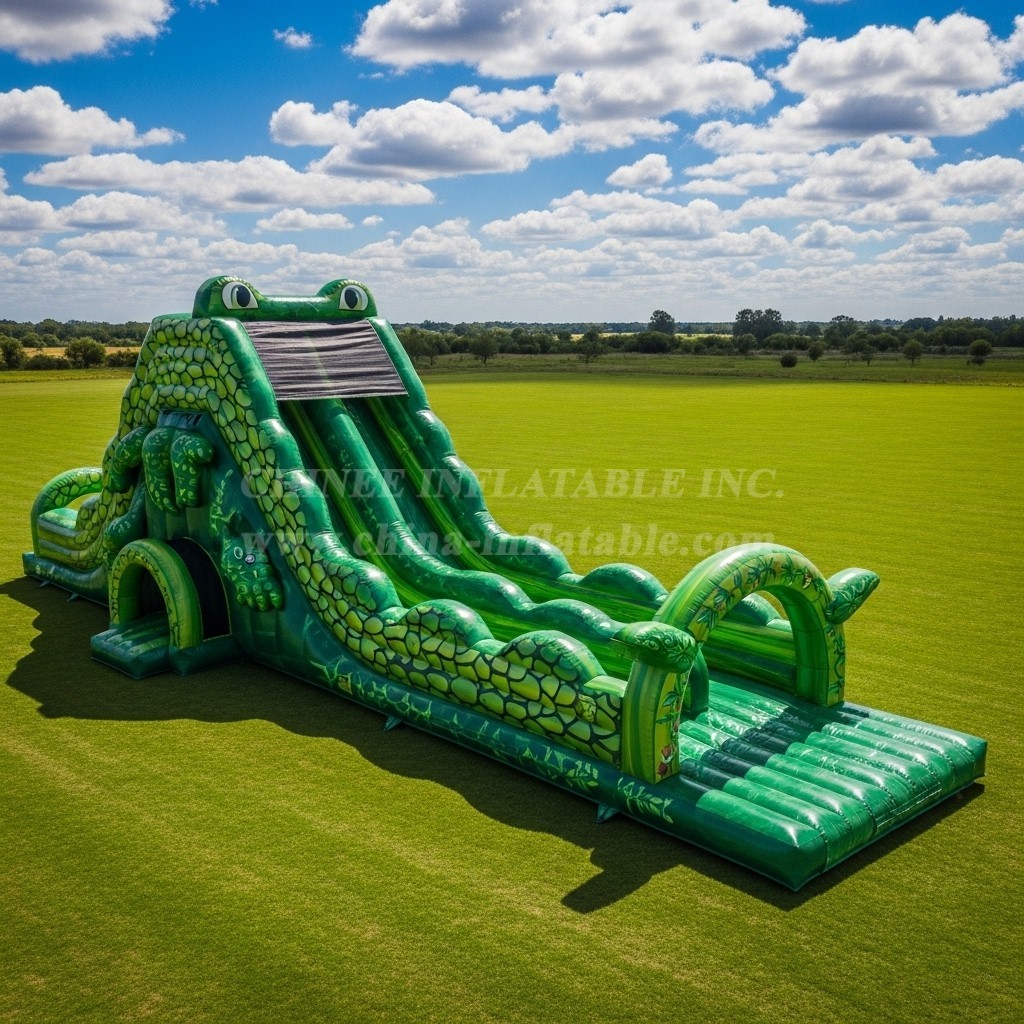 T8-7746 Crocodile Theme Inflatable Slide