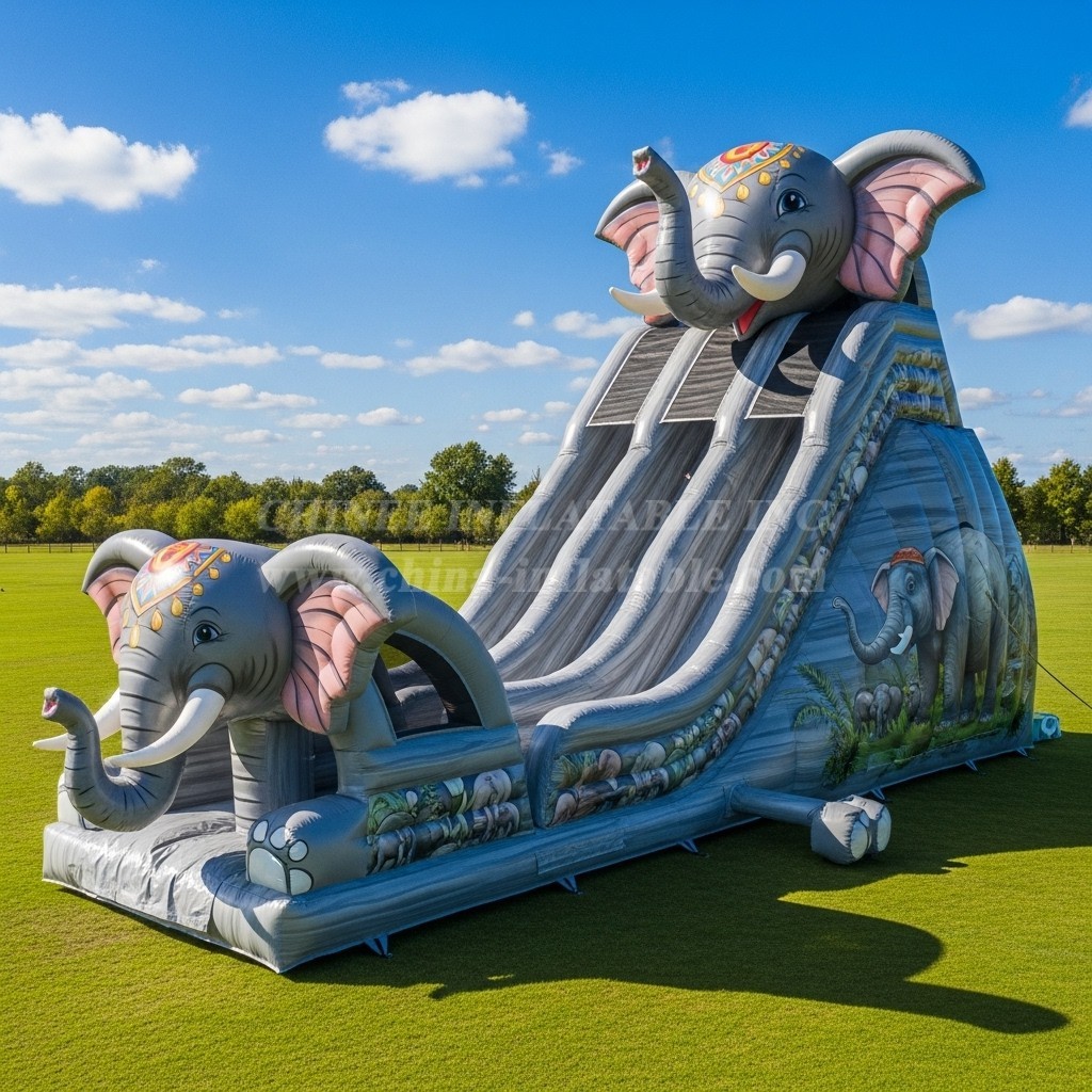 T8-7760 Elephant Theme Inflatable Slide