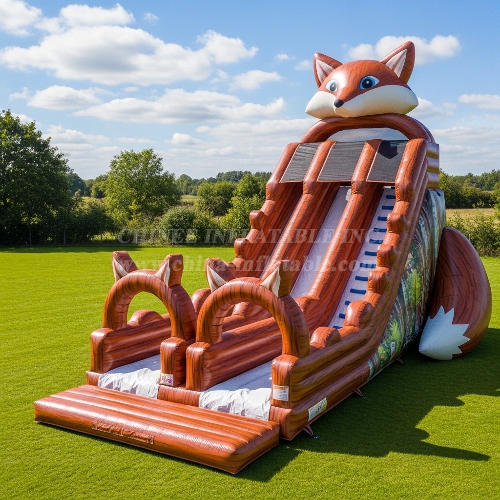 T8-7768 Fox Theme Inflatable Slide