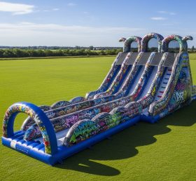 T8-7771 Graffiti Theme Inflatable Slide