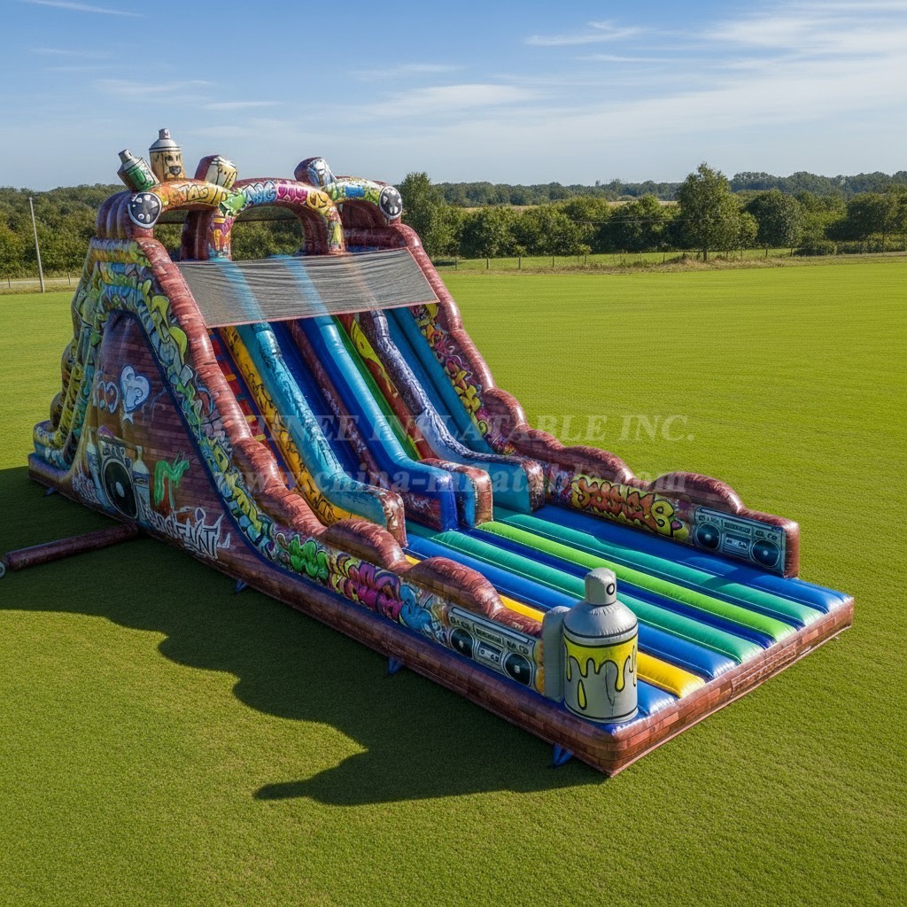 T8-7852 Graffiti Theme Giant Slide