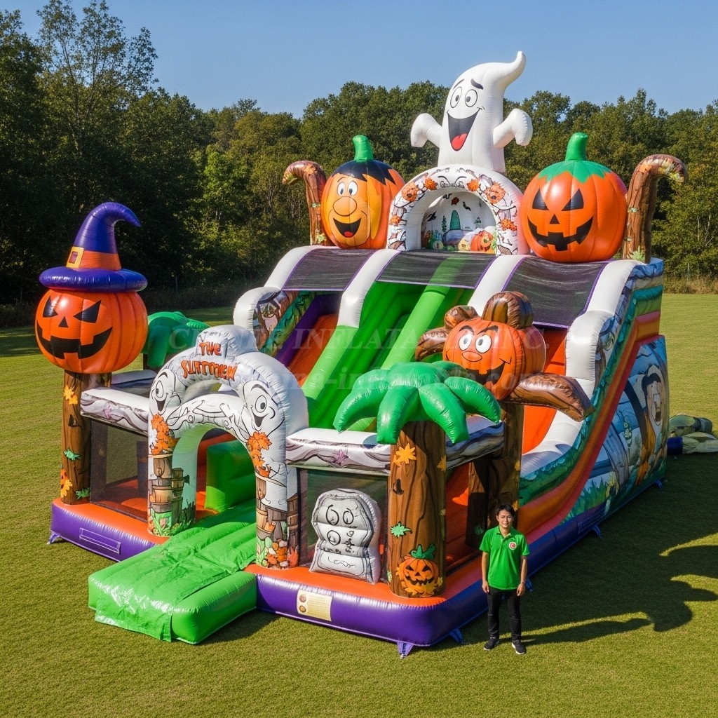 T8-8734 Halloween Theme Inflatable Combo Slide