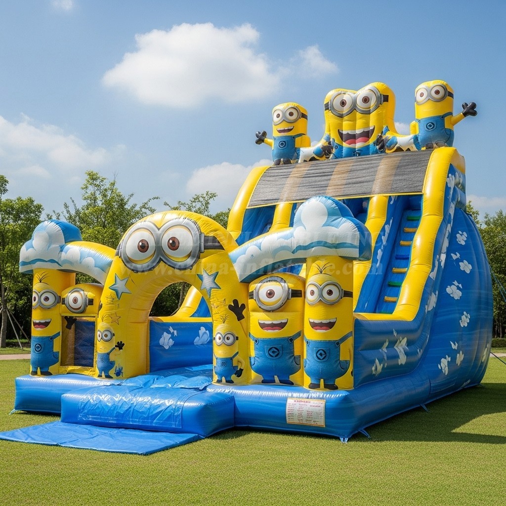 T8-8735 Minions Theme Inflatable Dry Slide