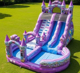 T8-8771 Princess Castle Theme Inflatable Water Slide