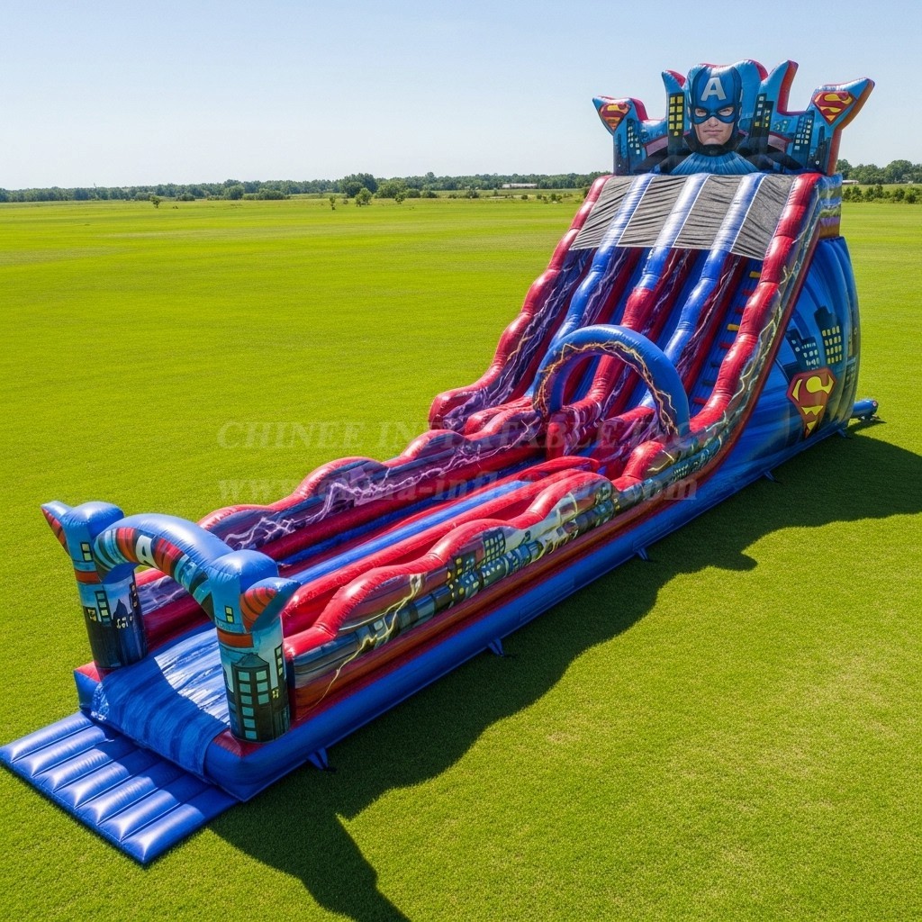 T8-8908 Superhero Inflatable Dry Slide