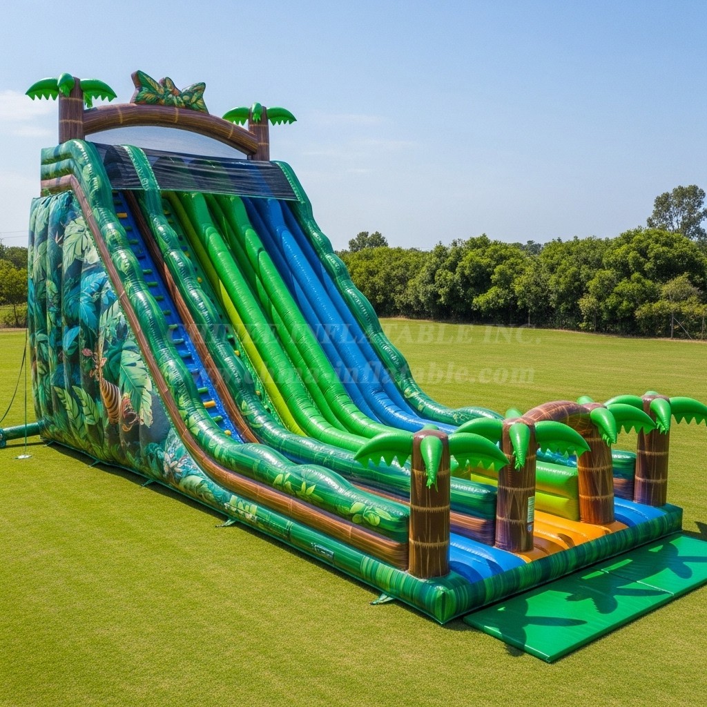 T8-8936 Jungle Theme Inflatable Dry Slide