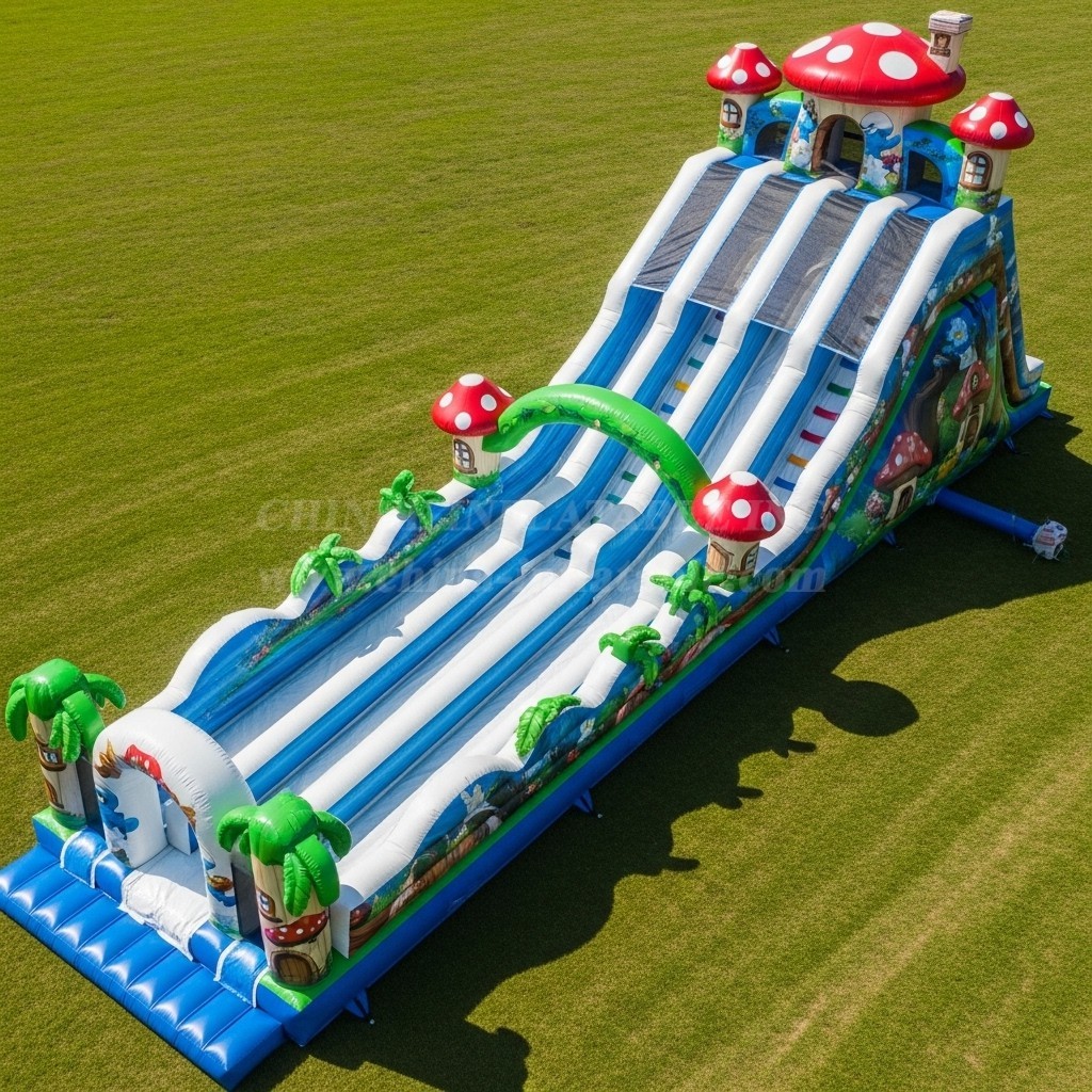 T8-8957 The Smurfs Mushroom Inflatable Slide