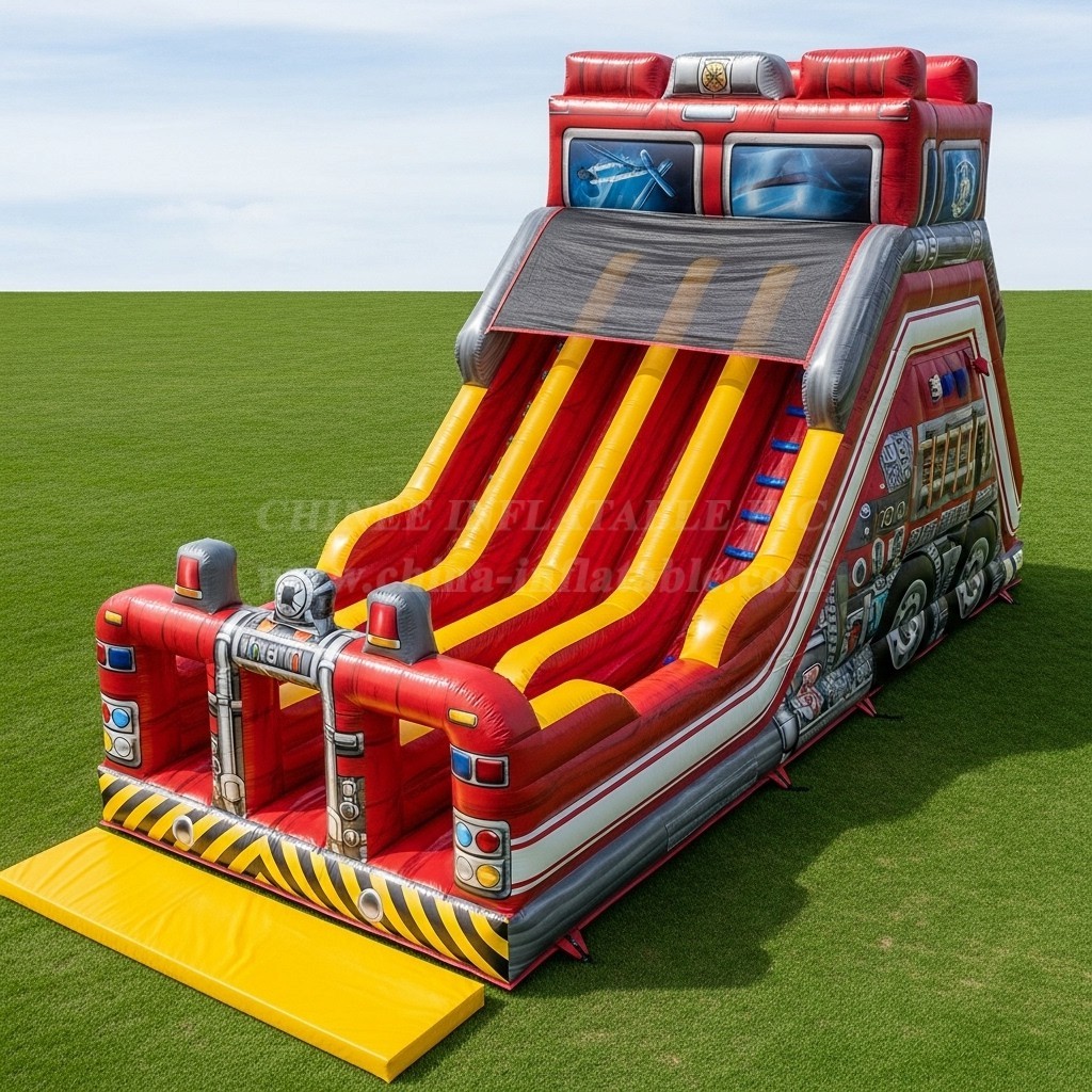 T8-9060 Firetruck Inflatable Slide