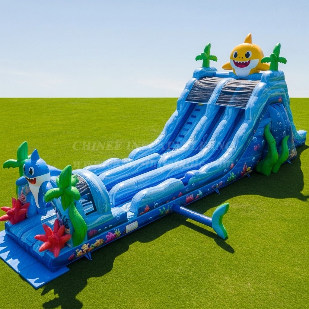 T8-9171 Baby Shark Inflatable Slide