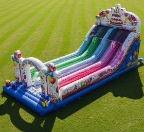 T8-9197 Birthday Theme Inflatable Slide