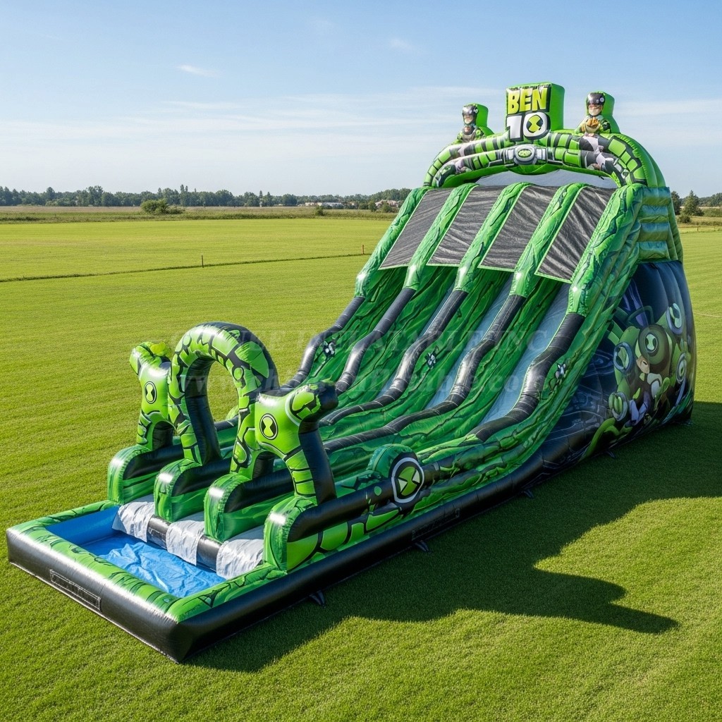T8-9202 Ben 10 Inflatable Water Slide