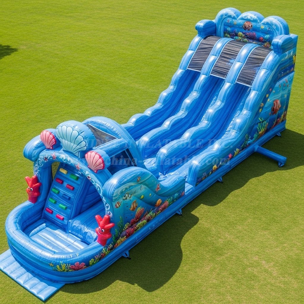 T8-9218 Ocean Theme Inflatable Water Slide