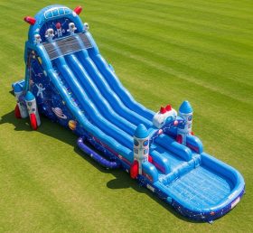 T8-9258 Space Rocket Inflatable Water Slide