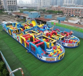 CR2-116 Sonic Theme Challenging Run Giant Inflatable Obstacle Courses