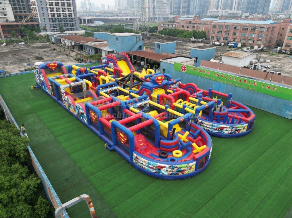 CR2-133 Superman Theme Challenging Run Giant Inflatable Obstacle Courses