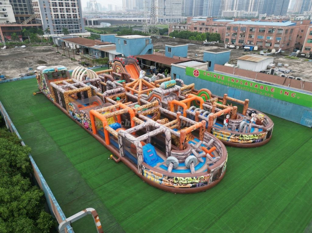 CR2-145 The Flintstones Theme Challenging Run Giant Inflatable Obstacle Courses