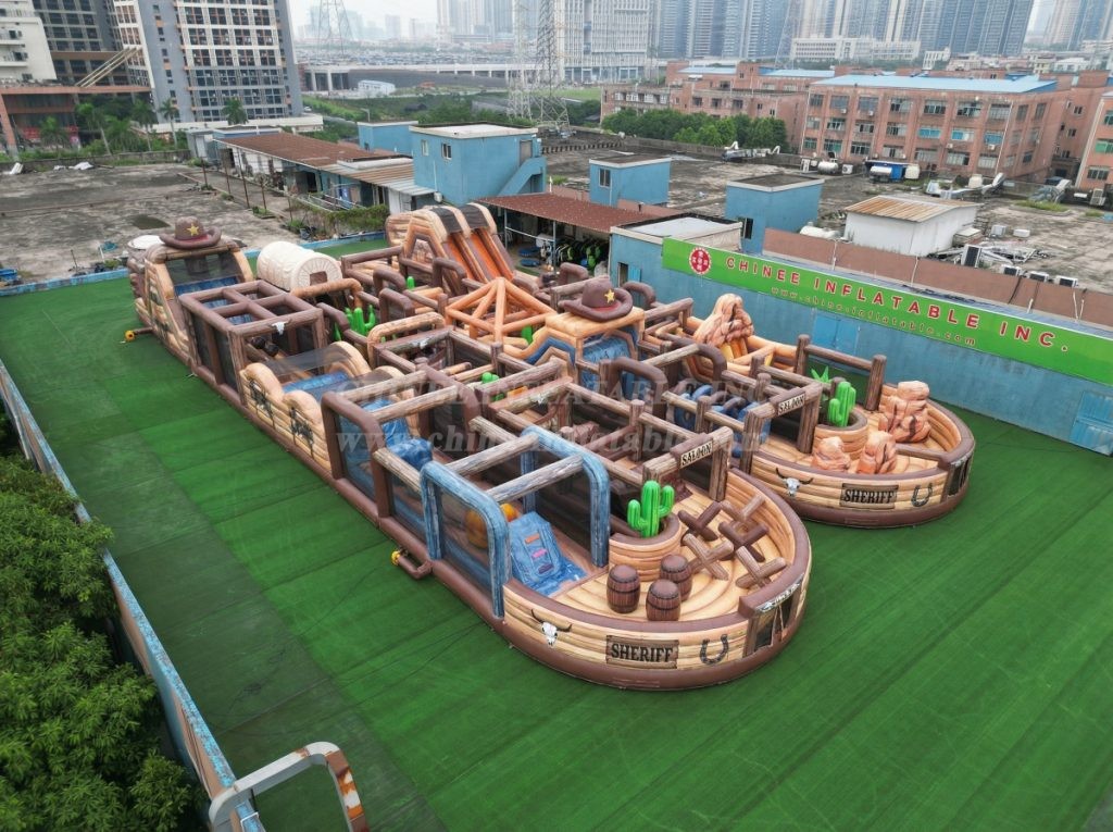 CR2-162 Wild West Theme Challenging Run Giant Inflatable Obstacle Courses