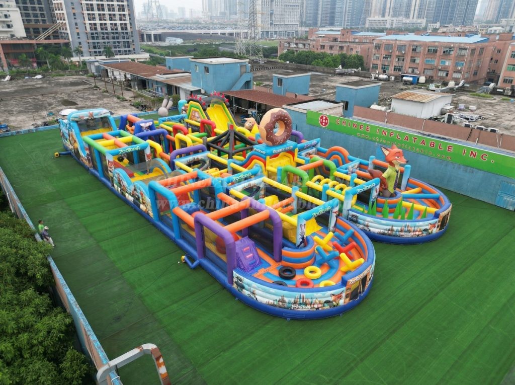 CR2-172 Zootopia Theme Challenging Run Giant Inflatable Obstacle Courses