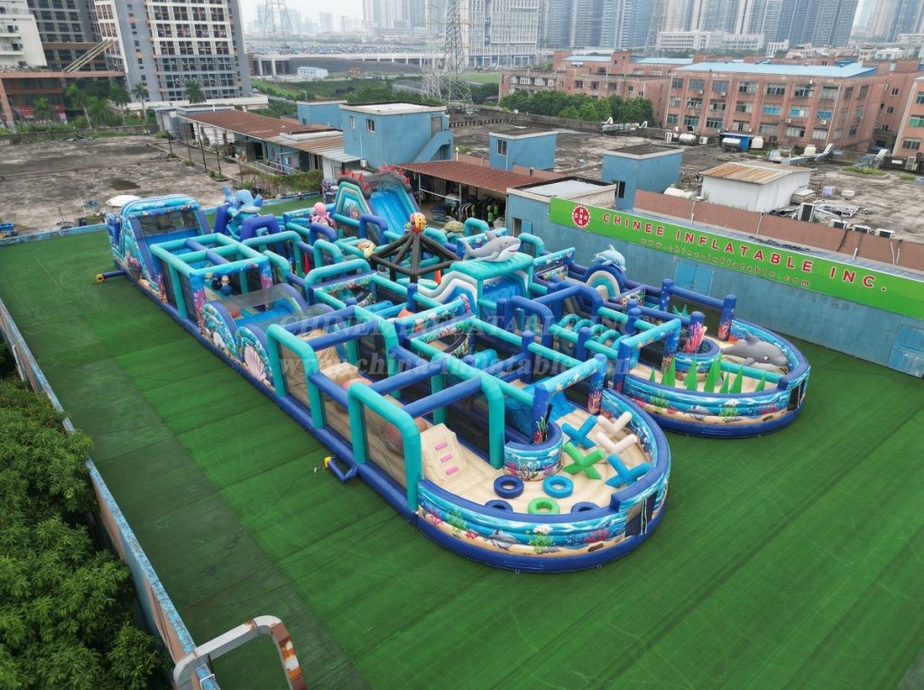 CR2-215 Ocean Theme Challenging Run Giant Inflatable Obstacle Courses