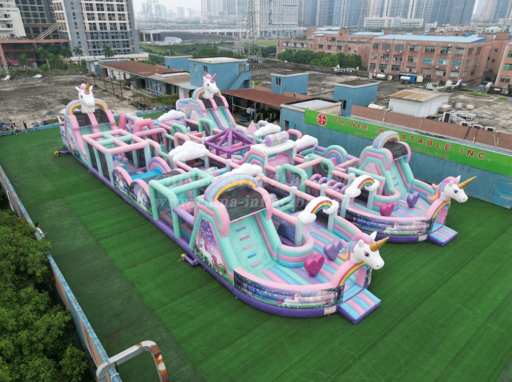 CR2-246 Unicorn Theme Challenging Run Giant Inflatable Obstacle Courses