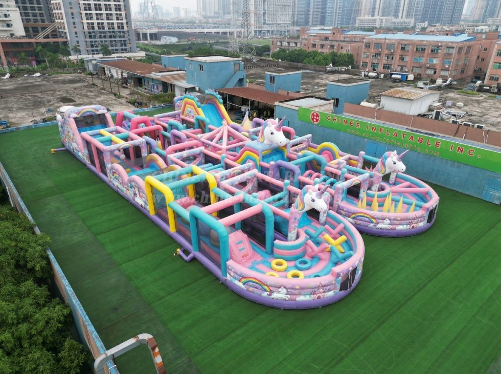 CR2-247 Unicorn Theme Challenging Run Giant Inflatable Obstacle Courses