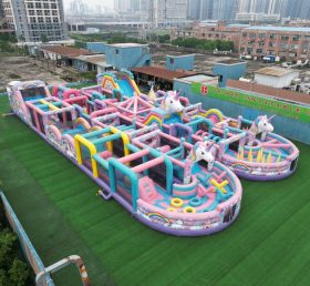 CR2-247 Unicorn Theme Challenging Run Giant Inflatable Obstacle Courses