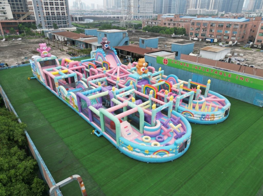 CR2-26 Care Bears Theme Challenging Run Giant Inflatable Obstacle Courses