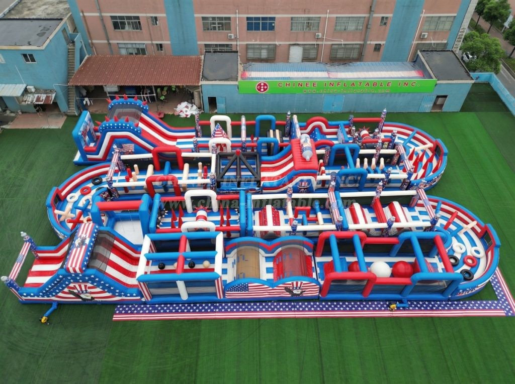 CR2-262 American Style Theme Challenging Run Giant Inflatable Obstacle Courses