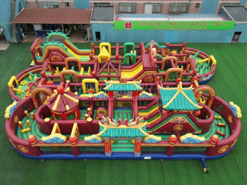CR2-283 Chinese Style Theme Challenging Run Giant Inflatable Obstacle Courses