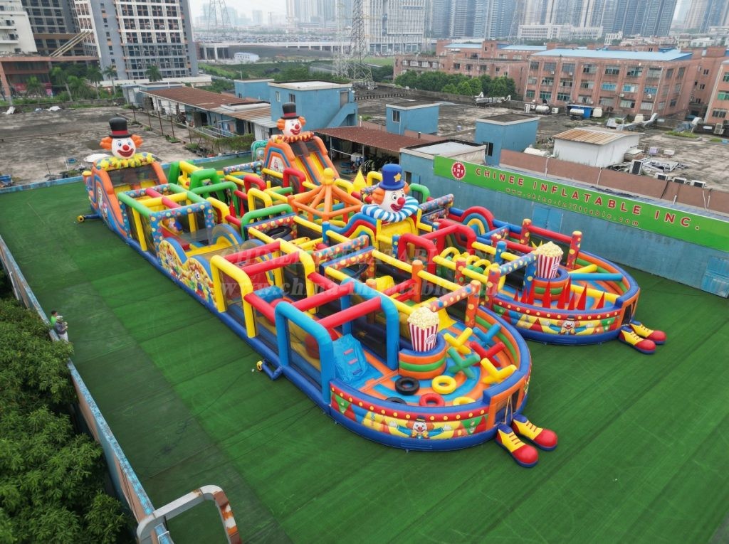 CR2-31 Clown Theme Challenging Run Giant Inflatable Obstacle Courses