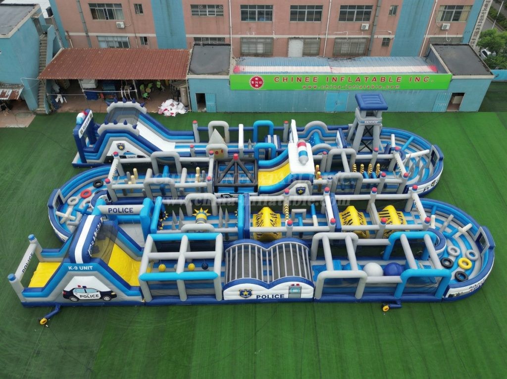 CR2-321 Police Station Theme Challenging Run Giant Inflatable Obstacle Courses